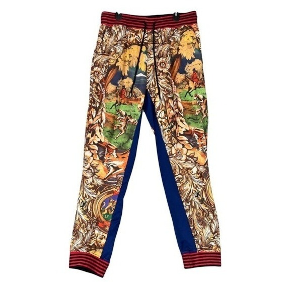 AKOO Jogger Pants Mens 3XL Fox Hunt Graphic Baroque Print Casual Streetwear